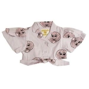 NWT HUGO 💗 TIKI Tie Crop Top in Pink Seashells